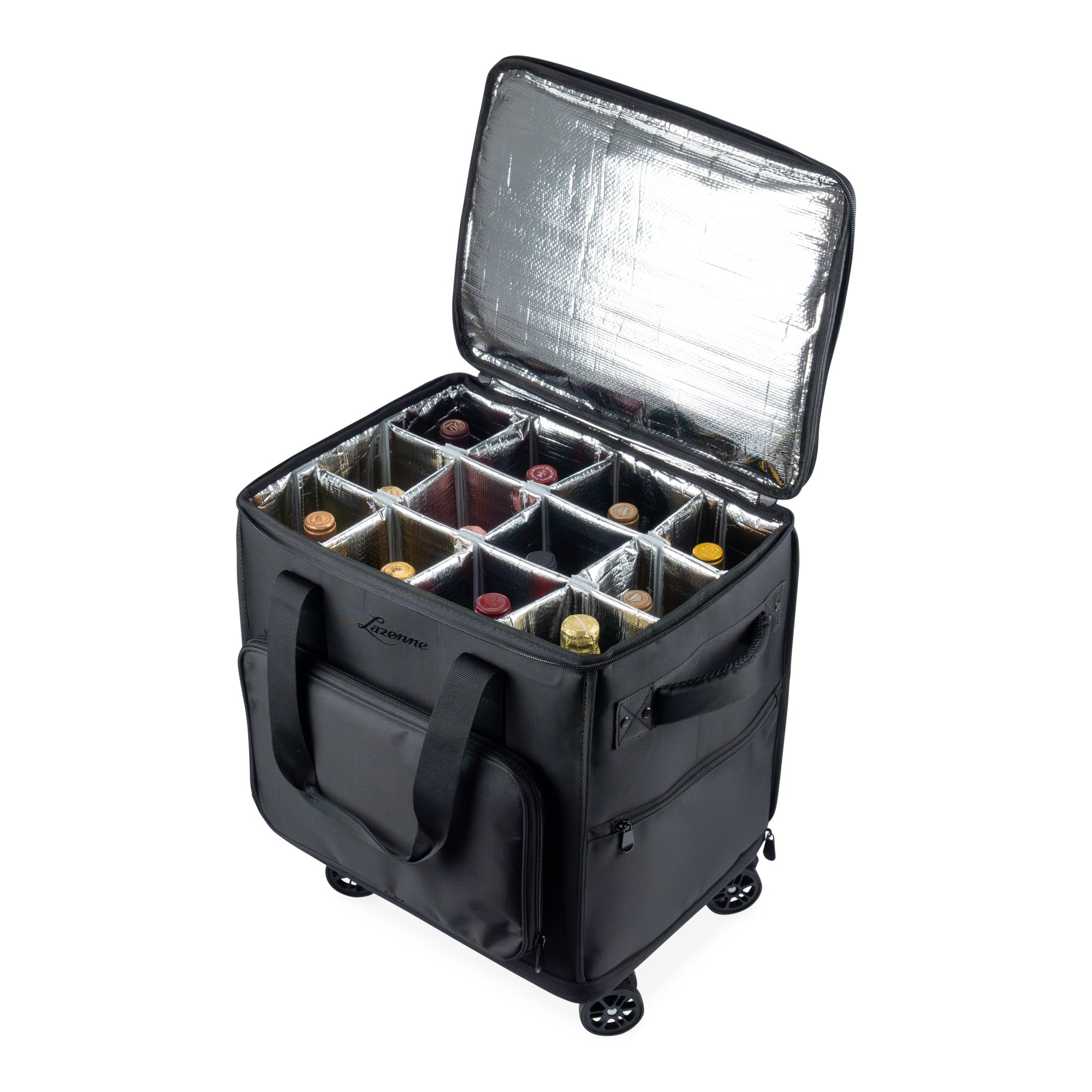 Wine Cooler Carrier 12 garrafas com divisórias individuais isoladas e removíveis